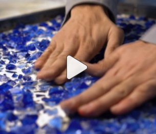 Vidéo de fabrication de terrazzo bleu cristal